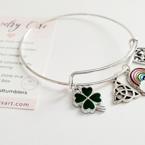 *Host Pick* Silver Adjustable Women's St Patrick's Day Bracelet - Picture 7 of 12